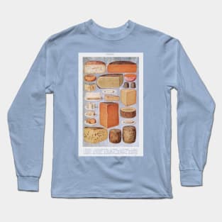 Vintage Cheese Board Chart Long Sleeve T-Shirt